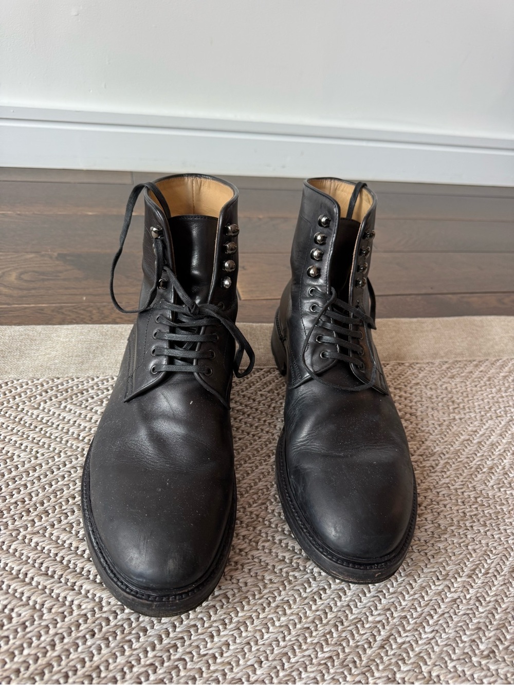 Men’s Black Leather Lace-Up Ankle Boots
